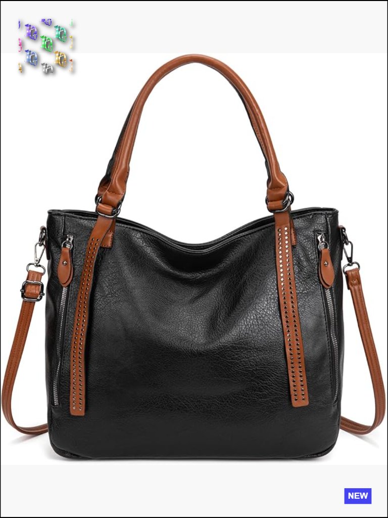 Slouchy Tote Hobo Bag Large Vegan Leather Satchel Purse Crossbody Adjustable
